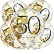balony zlote konfetti 50 urodziny dekoracje polska 12 5 szt