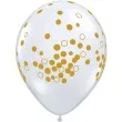 balony zlote konfetti transparentne qualatex 11 25 szt