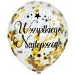 balony zlote konfetti wszystkiego najlepszego transparentne dekoracje polska 12 5 szt