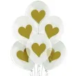 balony zlote serca przezroczyste belbal 12 6 szt