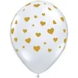 balony zlote serduszka transparentne qualatex 11 25 szt