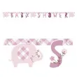 baner baby shower sloniki i kwiatki rozowy unique 160 cm