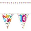 baner flagi 10 urodziny happy b day teczowe kropki folat 1000 cm