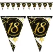 baner flagi 18 urodziny gwiazdy czarno zloty guirca 3 m