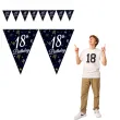 baner flagi 18th birthday 18 urodziny czarny godan 270 cm