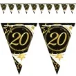 baner flagi 20 urodziny gwiazdy czarno zloty guirca 3 m