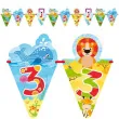 baner flagi 3 urodziny zwierzatka folat 600 cm
