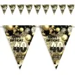 baner flagi 40 urodziny balony zloto kremowo czarne 3 6 m