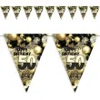 baner flagi 50 urodziny balony zloto kremowo czarne 3 6 m