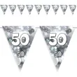 baner flagi 50 urodziny blyski szaro srebrne 3 6 m