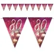 baner flagi 80 urodziny brokatowy styl rozowy 3 6 m