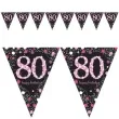 baner flagi 80 urodziny sparkling celebrations pink amscan 400 cm