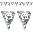 baner flagi 90 urodziny blyski szaro srebrne 3 6 m