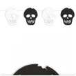 baner flagi halloween czaszki czarno bialy 2 5 m