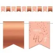 baner flagi happy 40th urodziny rozowo zloty folat 600 cm
