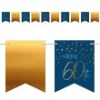 baner flagi happy 60th urodziny niebiesko zloty folat 600 cm