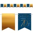 baner flagi happy 70th urodziny niebiesko zloty folat 600 cm