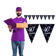 baner flagi happy birthday 40 urodziny b c czarny godan 270 cm