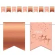 baner flagi happy birthday urodziny rozowo zloty folat 600 cm