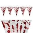 baner flagi krwawe slady halloween szary guirca 3 m