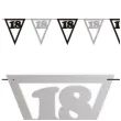 baner flagi urodziny 18 czarno srebrny 3 6 m