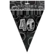 baner flagi urodziny 40 glitz black czarny 3 6 m