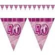 baner flagi urodziny 40 glitz pink rozowy 3 6 m