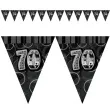 baner flagi urodziny 70 glitz black czarny 3 6 m
