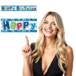 baner foliowy happy birthday niebieski godan 180 cm