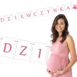 baner girlanda papierowa bobo girl dziewczynka dekoracja do powieszenia na baby shower 2 m