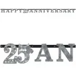 baner happy 25 anniversary rocznica slubu srebrny amscan 300 cm