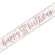 baner happy 50 birthday holograficzny rozowe zloto unique 274 cm