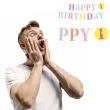 baner happy birthday cyfra 1 pastelowy mix unique 182 cm