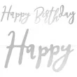 baner happy birthday srebrny partydeco 62 cm