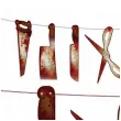 baner krwawe narzedzia halloween godan 200 cm
