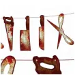 baner krwawe narzedzia halloween godan 200 cm