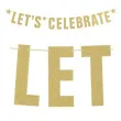 baner lets celebrate partydeco zloty 106 cm