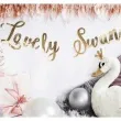 baner lovely swan partydeco zloty 64 cm