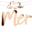 baner merry christmas rozowy godan 2 m
