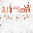 baner miss to mrs partydeco rozowo zloty 76 cm