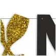 baner nowy rok 2025 z brokatem zloto czarny 220 cm