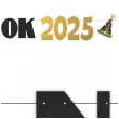 baner szampanski nowy rok 2025 zloto czarny 2 3 m