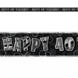 baner tasma urodziny 40 czarny glitz unique 365 cm