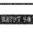 baner tasma urodziny 50 czarny glitz unique 365 cm