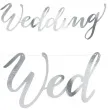 baner weding partydeco srebrny 45 cm