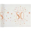 bieznik 80 urodziny rozowe zloto bialy santex 500 x 30 cm