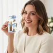 bileciki merci personalizowane podziekowania dla gosci na chrzest swiety chlopca niebieski mis