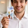 bileciki merci personalizowane podziekowania dla gosci na chrzest swiety chlopca niebieski mis
