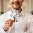 bileciki merci personalizowane podziekowania dla gosci na chrzest swiety chlopca niebieski mis