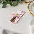 bileciki merci personalizowane podziekowania dla gosci na chrzest swiety dziewczynki rozowy mis